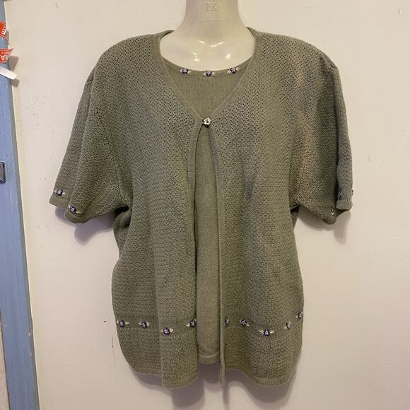 Vintage Northern Reflections Women L Country Grannycore Knit Sweater RamieCotton - Picture 6 of 11